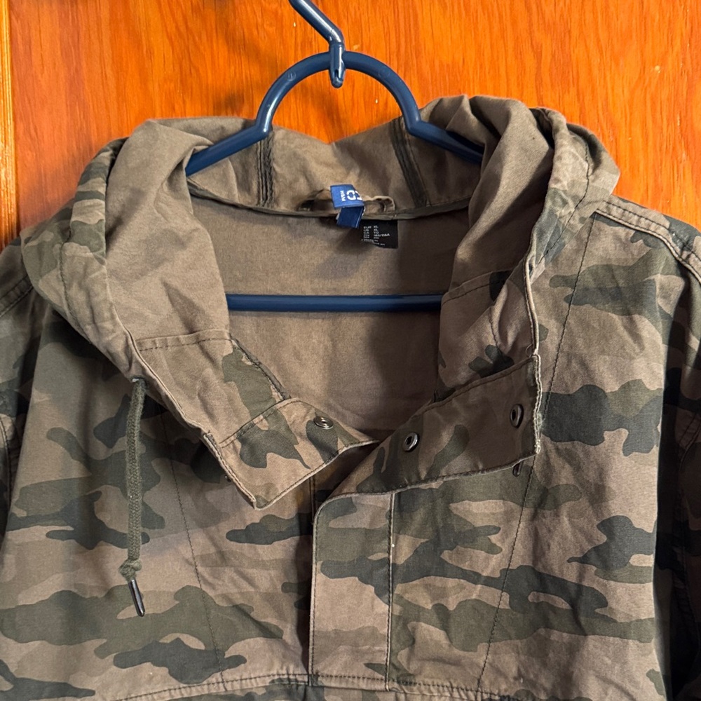 Camouflage Hooded Jacket 100% Cotton Men’s Size XL - Picture 2 of 8